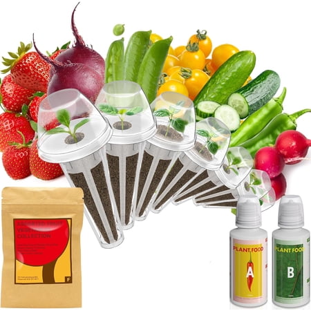 Fruit Seed Pod Kit for AeroGarden, Ahopegarden, GARDENCUBE, MUFGA, iDoo Hydroponics Growing System, 7-Pods (350+ Seeds Include Strawberry, Tomato, Cucumber, Pea, Ruby Queen Beet)