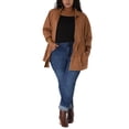 thumbnail image 2 of Women's Plus Size Stand Collar Drawstring Utility Jacket Brick Red 2X, 2 of 6
