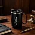 thumbnail image 6 of 17oz Large Insulated Coffee Mug, Big Capacity Stainless Steel Tumbler with Handle, Double Wall Thermal Cup for Hot Beverages, Home Office Travel Drinkware, 6 of 7