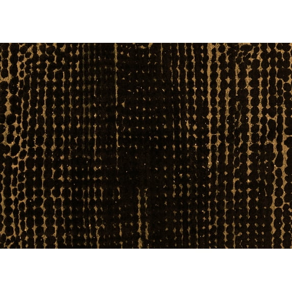 Ahgly Company Indoor Rectangle Abstract Orange Modern Area Rugs, 5' x 7'