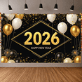 thumbnail image 3 of Night Cityscape Happy New Year Banner Glittering Fireworks Celebration Banner Festive Design for Party Decoration Holiday Event Celebration, 3 of 9
