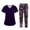Purple, variant on WTOBBY Women's Short Sleeve Halloween Print Scrubs Set with Pockets, 2-Piece Nursing Uniform, Medical Workwear for Healthcare Professionals, Fun Themed Duty Outfit,Black L