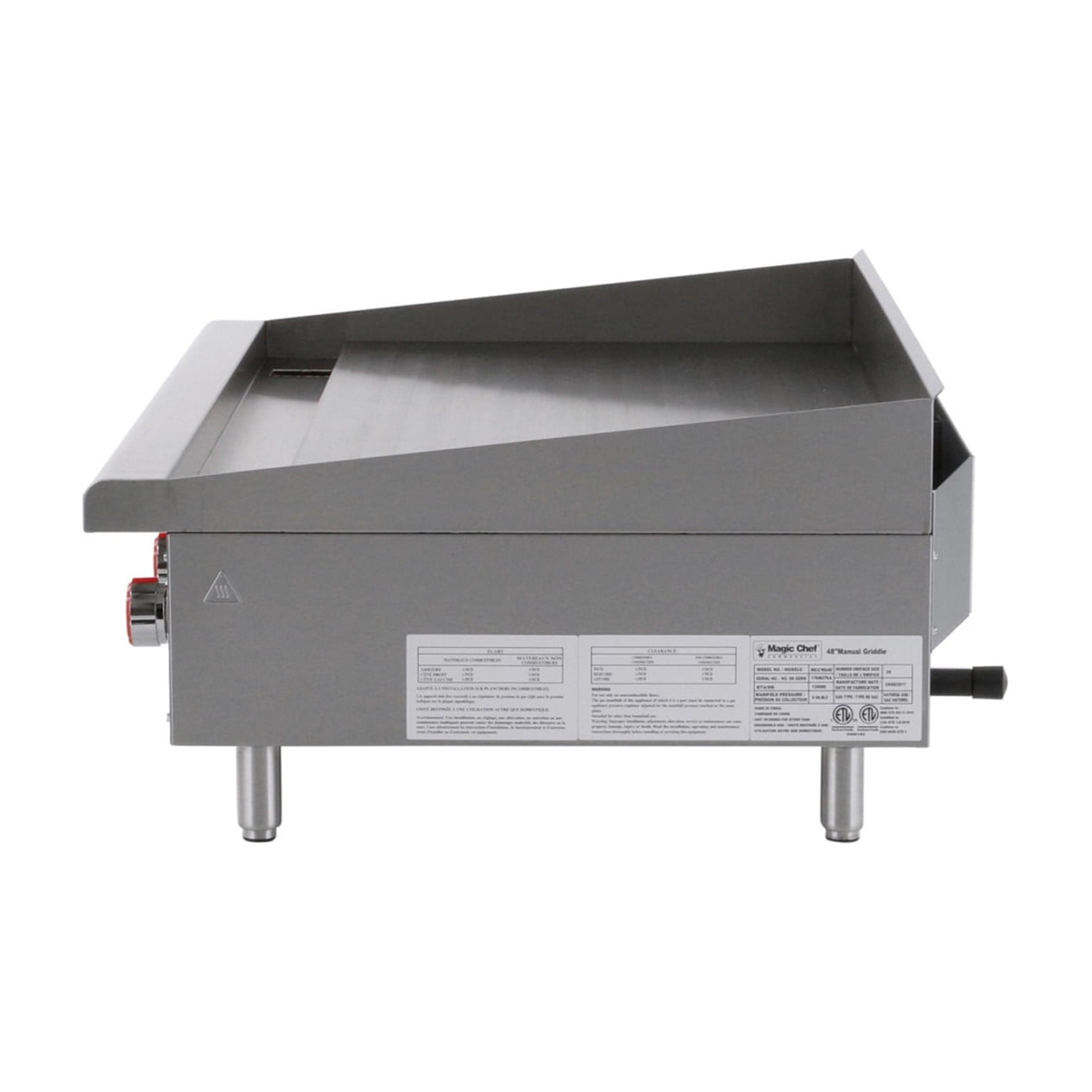 48 in. Commercial Natural Gas Manual Countertop Griddle in Stainless Steel