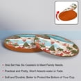 thumbnail image 4 of Santa Claus Set of 6 Microfiber Leather Round Coasters, 11x11 cm/4.3x4.3 Inches, Drink Coasters for Table, Easy to Clean Beverage Coasters, 4 of 6