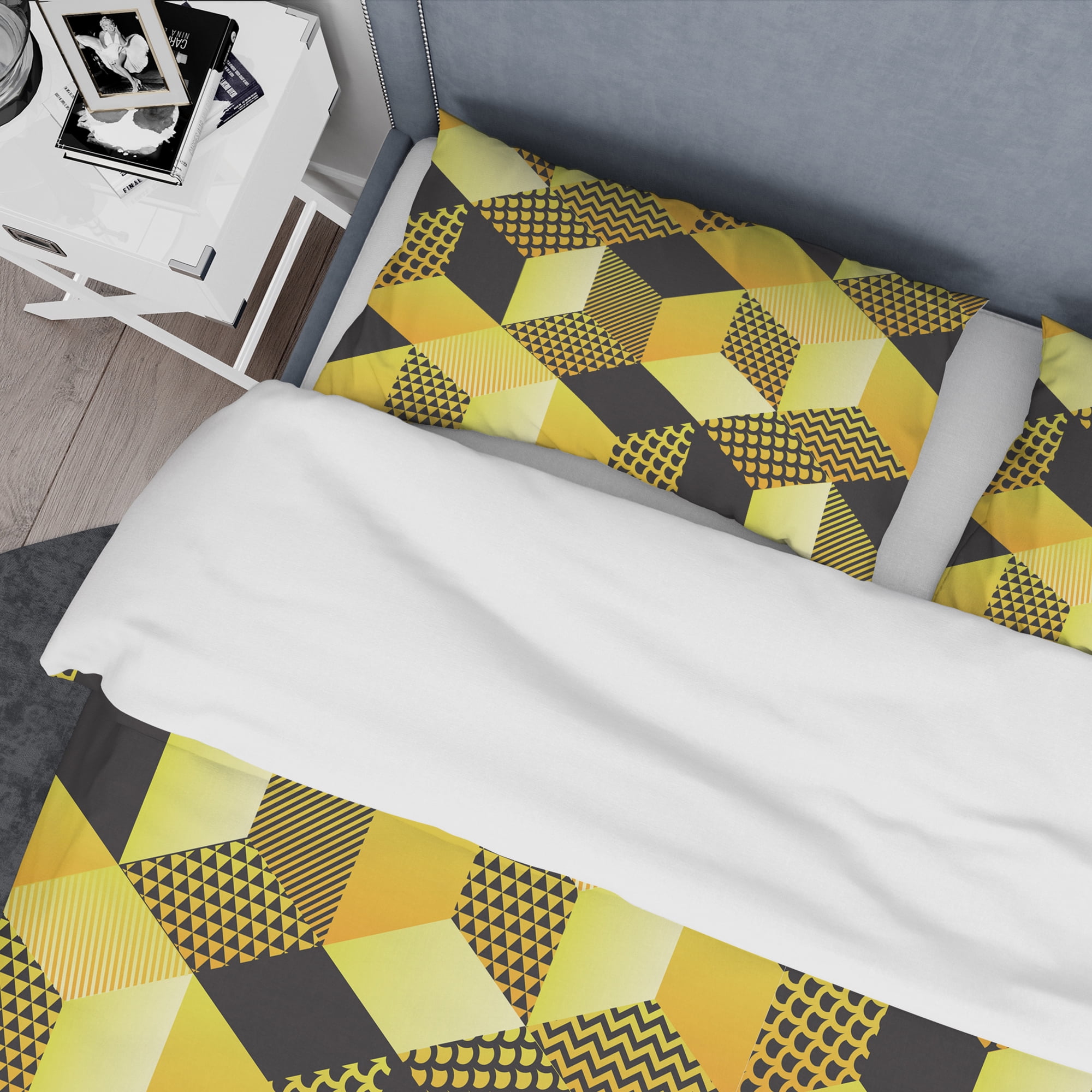 Designart 'Retro Hexagon Pattern II' Mid-Century Modern Duvet Cover Set