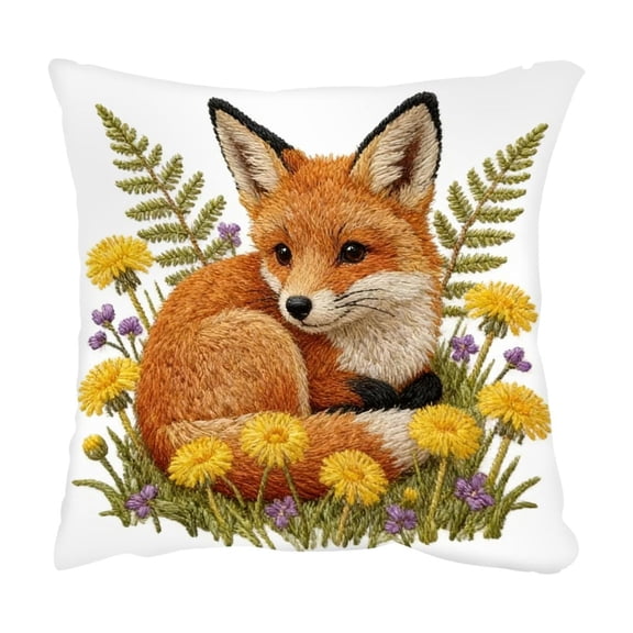 chaungfeng Vintage Forest Animals Pillow Cover, Fox Decor Throw Pillow Covers Wildlife Pillowcase Cushion Case Pillow Decorative for Couch Sofa Home Office Outdoors 18x18 Inch