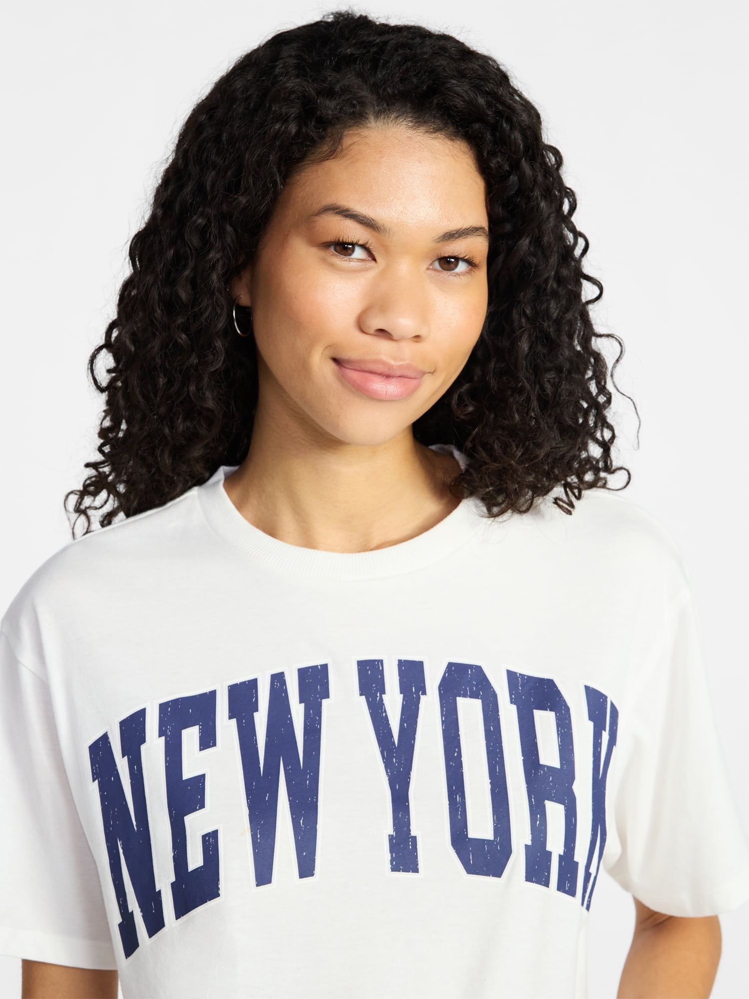No Boundaries Boxy Cropped Graphic Tee, Women's XXS-XXL