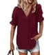 thumbnail image 2 of Camisas de gasa salvaje Sunloudy para Mujer blusas sueltas informales verano Manga corta lunares suizos S M L XL XXL, 2 of 8