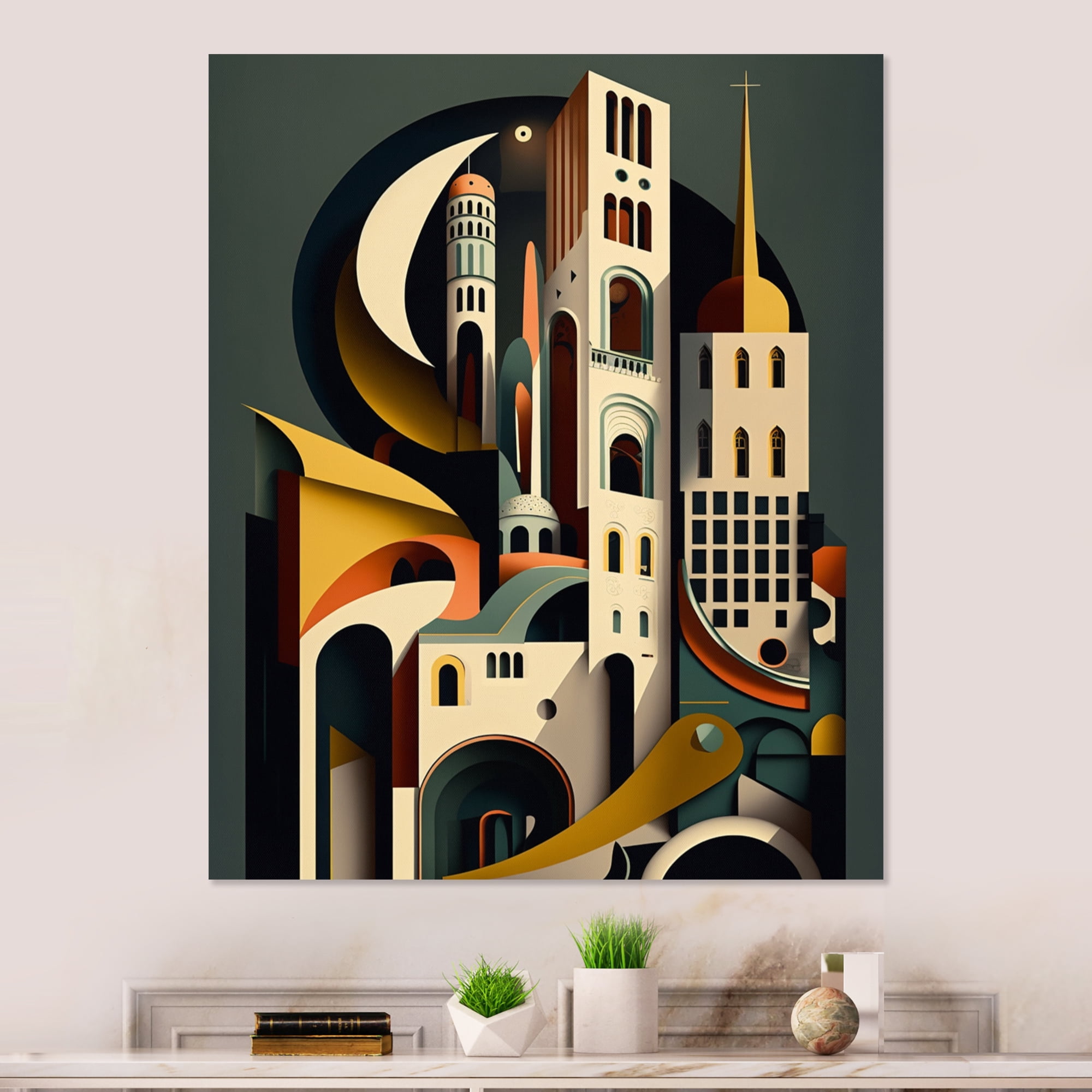 Designart Fantasy Cityscape II Canvas Wall Art