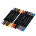 thumbnail image 3 of Marcadores De Pintura Acrílica, Rotulador De Pintura Portátil Resistente A La Luz 12 Colores Impermeables De Doble Punta 12 Piezas Para El Hogar Para La Escuela, 3 of 7