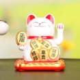 thumbnail image 1 of Gato chino de la suerte Riqueza agitando la mano Fortuna Bienvenida Artesanía (Blanco), 1 of 5