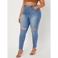 thumbnail image 2 of Plus Size Ripped Jeans for Women High Waist Stretchy Washing Hope Women Jeans Spring 2023 Denim Jeans for Ladies 6XL 80kgs Jeans, 2 of 5