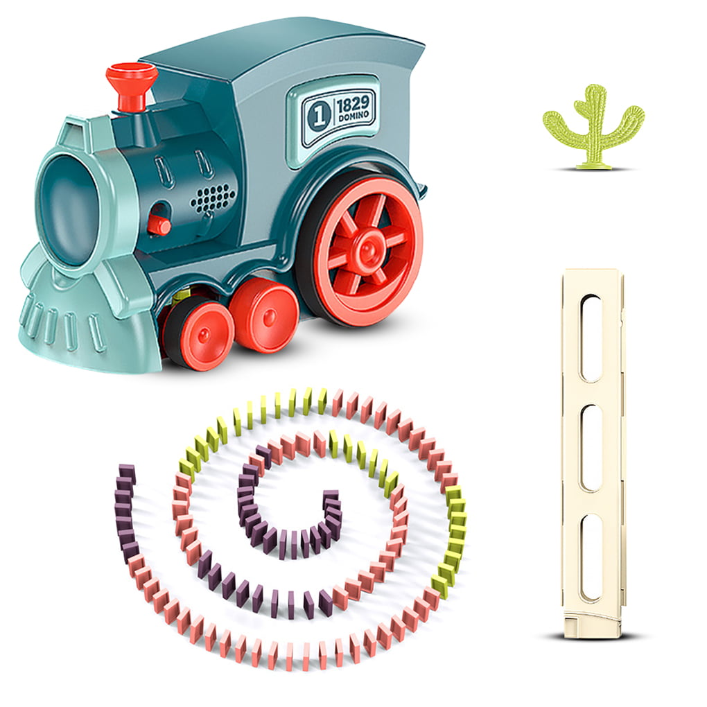 82pc Train & Bricks Set With Light & Sound Kids Gift Play Fun Creative Activity 