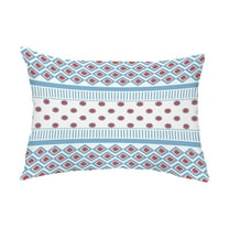 Simply Daisy, 14" x 20" Scrambled Prints Blue Abstract Decorative Outdoor Pillow