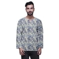 thumbnail image 1 of Atasi Printed Keyhole Nack Short Kurta Men ShirtWith Long Sleeves For Men, 1 of 1