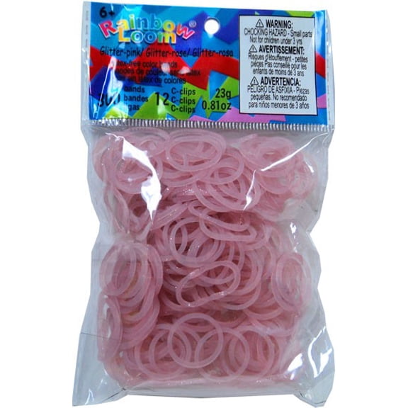 Rainbow Loom Gliiter Pink Rubber Bands Refill Pack [300 ct]