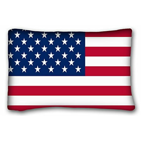 Custom Pillow Shams WinHome Usa American Flag The Stars And Stripes Custom Zippered Bed Pillow Case Cases Cover Cushion Covers Sofa Size 20x30 Inches Two Side ()