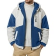 thumbnail image 2 of USNSM (M-5XL) Mens Big and Tall Thick Fleece Winter Coat Zip Up Fuzzy Sherpa Hoodie Sweatshirt Quilted Lined Warm Jacket Blue XL, 2 of 5