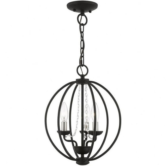 Transitional Three Light Chandelier-Black/Brushed Nickel Finish Bailey Street Home 218-Bel-4828634
