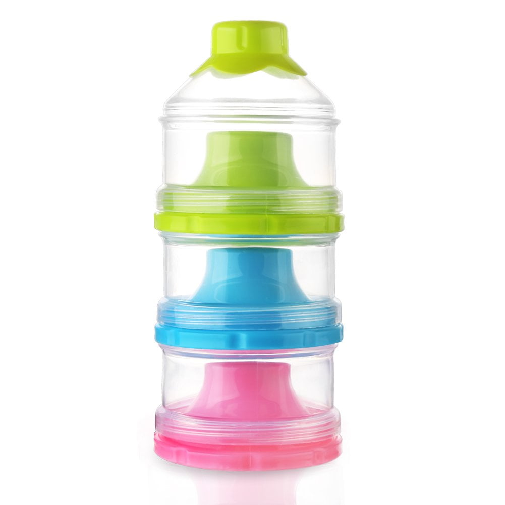 Feeding Bottle Infant Three Layers Baby Food Storage Powder Formula Milk 
