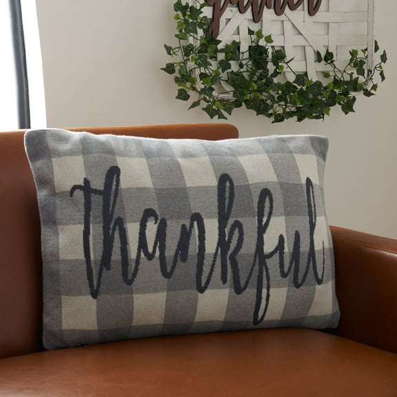 SAFAVIEH Be Thankful Pillow Beige / Mustard