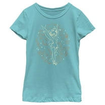 Girl's Peter Pan Halloween Tinkerbell Line Art Graphic Tee