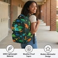 thumbnail image 4 of Garronmavis Kids Backpack 17 Inch Smooth Zippers School Bag Adjustable Shoulder Straps Book Bag for 6-10Y Back to School Gift Cartoon Dino Jungle, 4 of 8
