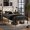 Black, variant on Bed Frame with Headboard and Footboard, Metal Bed Frame with Extra High Footboard, Heavy Duty Platform Bed with LED Lights & Station, Under Bed Storage, No Box Spring Needed,Black