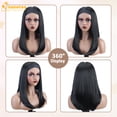thumbnail image 6 of QUEENTAS Headband Wig 16 Inch Straight – Pre Plucked Natural Hairline Glueless Synthetic Wig Heat Resistant Tangle-Free for Daily Party Use (Black), 6 of 6