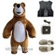 thumbnail image 3 of Ropa inflable de oso pardo Ropa inflable para juegos de rol para fiestas de Navidad y Halloween Ropa inflable para mascotas de oso blanco, 3 of 5