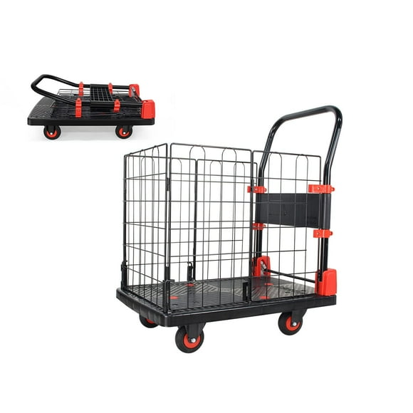 Uholan Camions Plateformes Pliants Diable Cage Chariot Portant un Poids de 330 Lb Chariot Plate-Forme Portable Chariot Pliable
