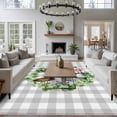 thumbnail image 3 of 5x7 Area Rugs for Living Room, Grey Easter Non Slip Area Rugs for Kitchen Bedroom Entryway, Spring Watercolor Bunny Flower Leaf Plaid Washable Carpet Runner Rug Floor Mats for Bedroom Home Decor, 3 of 8