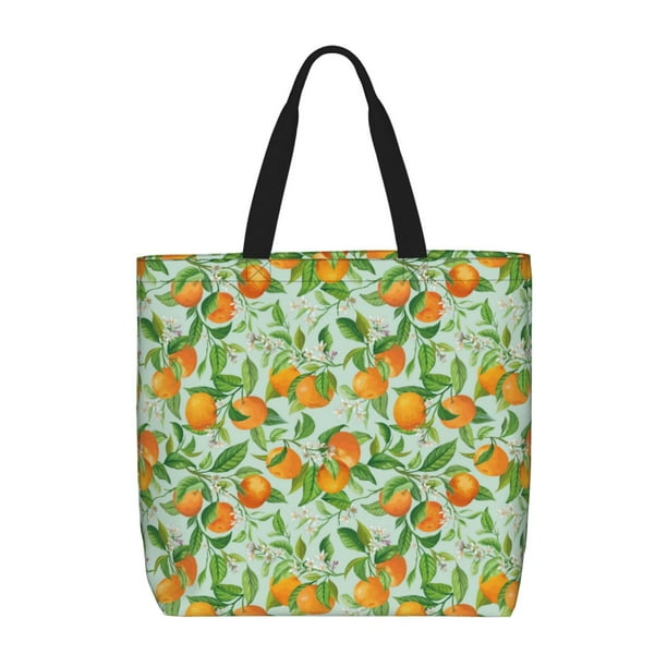 Easygdp Tangerine Bolsa Tote para Mujer, Bolso de Hombro para Trabajo, Playa, Viajes, Compras y Supermercado