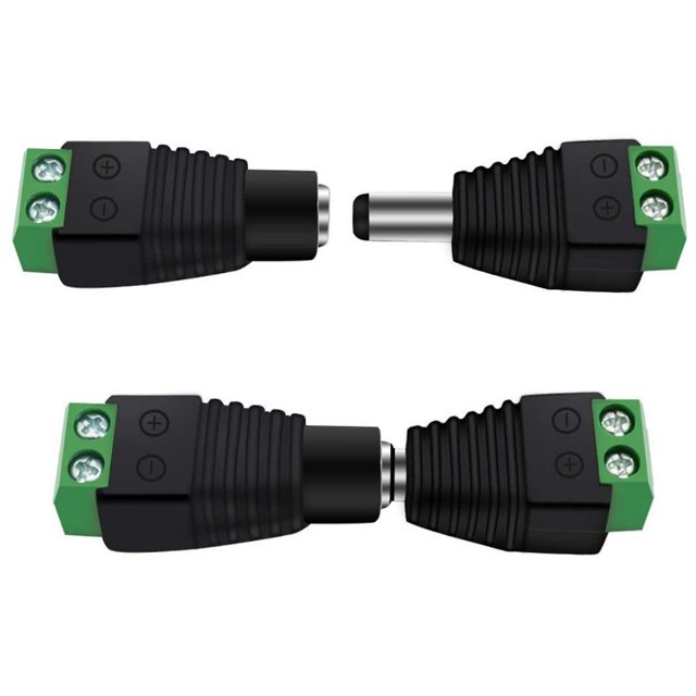 Conector DC 5,5x2,1mm Jack Socket Adaptador Led Macho Y Hembra Afortunado Sencillez