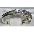 thumbnail image 3 of LBG British Made 10k White Gold Natural Tanzanite Womens Eternity Ring - Size 8.5 - 33 size options, 3 of 5
