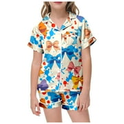 HUANGXIAAA Valentine's Day Loungewear Set Button-Up Top & Adventure Shorts