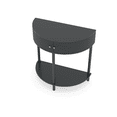 thumbnail image 6 of Hassch Entryway Table, Half Moon Console Table with 2 Rattan Doors, Small Foyer Table with Open Shelf for Living Room, Space Saving, Dark Gray, 6 of 10