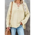 thumbnail image 4 of SURJDE Pull à Col Rond à Manches Longues en Tricot Léger Casual Fall Tops, 4 of 5