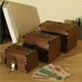thumbnail image 5 of Wooden Money Box with Lock and Key Secure Wood Piggy Bank for Saving Money, 5 of 8