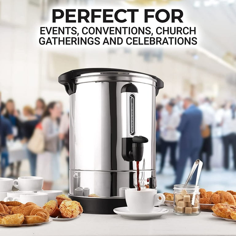Zulay Premium 50 Cup Commercial Coffee Urn - Stainless Steel Large