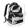 thumbnail image 2 of Balery Abstract Black White Swirls Mochila Escolar Impresa, Mochila Ligera para Viajes Casual, Mochila Duradera y Cómoda Multifuncional, Mochila para Laptop-One Size, 2 of 5