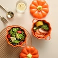thumbnail image 2 of Halloween Ceramic Tableware, Pumpkin Bowl, Unique Holiday Breakfast Milk Oatmeal Serving Dish, Durable Orange Ceramic, 18x13.5x10cm Festive Kitchenware Gift, 2 of 6