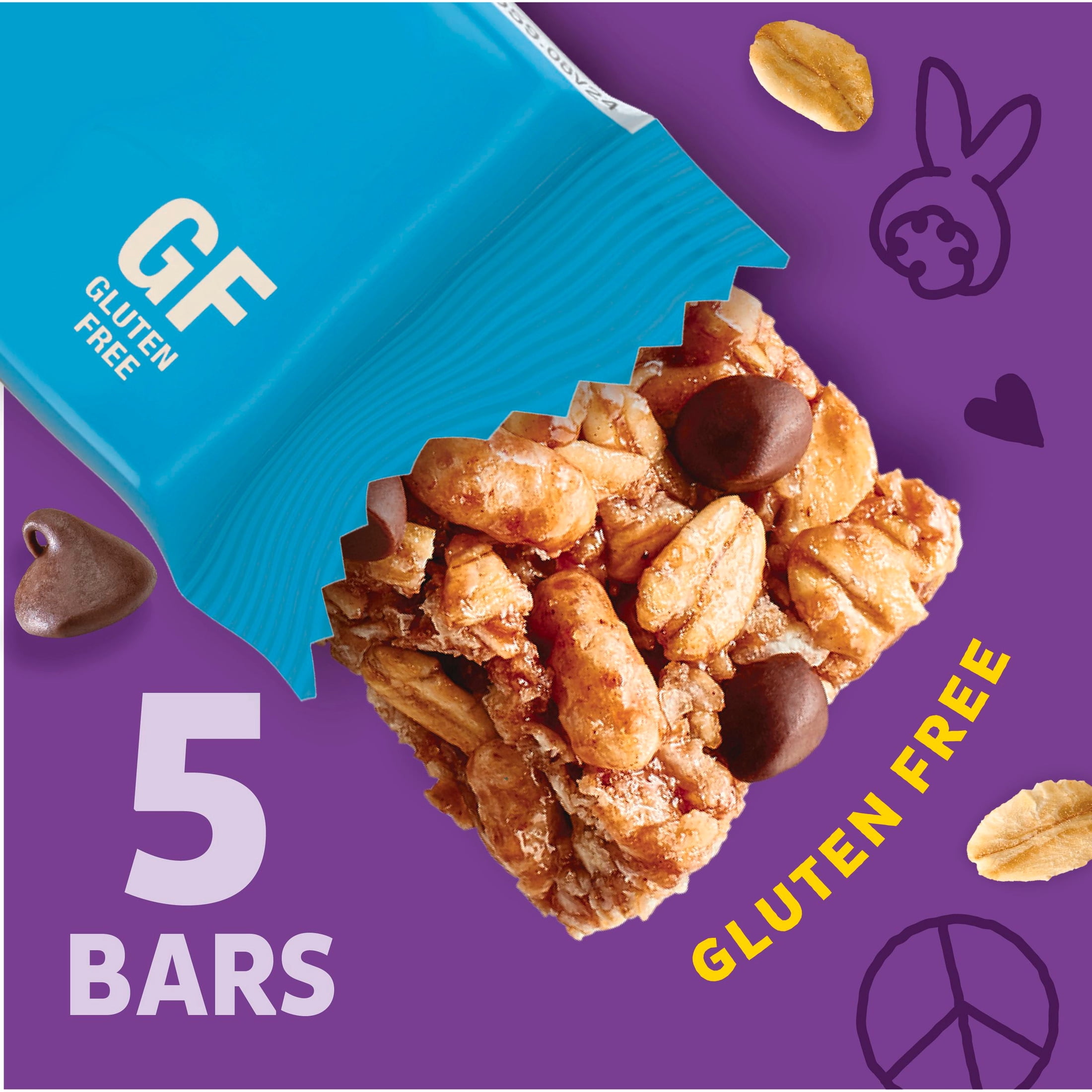 (3 pack) Annie's Gluten Free Chewy Granola Bars, Double Chocolate Chip, 5 Bars, 4.9 oz