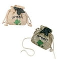 thumbnail image 2 of Bolso con cordón de paja Minnieouse Adorable trenzado Mujer Compras Citas Viajes Caqui, 2 of 6