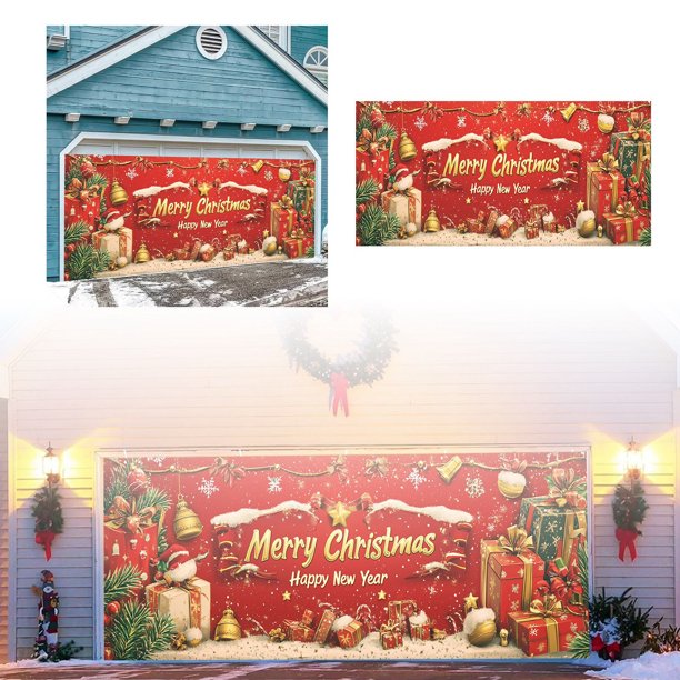 ¡Cree Un Ambiente Alegre Con Nuestro Banner Navideño Para Garaje En Su Garaje Durante Estas Fiestas!