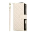 thumbnail image 2 of For Apple iPhone Air Wallet Case Magnetic Flip Cover 9-Card Slots Zipper Pocket With Detachable Shoulder Strap And Wrist Strap,Beige,For iPhone Air, 2 of 6
