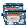 thumbnail image 2 of Dailycode 2 Pack Pencil Pouch for 3 Ring Binder Smooth Zipper Folders with Pockets Clear Window Pencil Case, Clouds and Star, 2 of 6