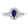 thumbnail image 5 of 925 Sterling Silver Rhodium-plated Created Sapphire & Diam. Ring Size: 7; for Adults and Teens; for Women and Men, 5 of 5