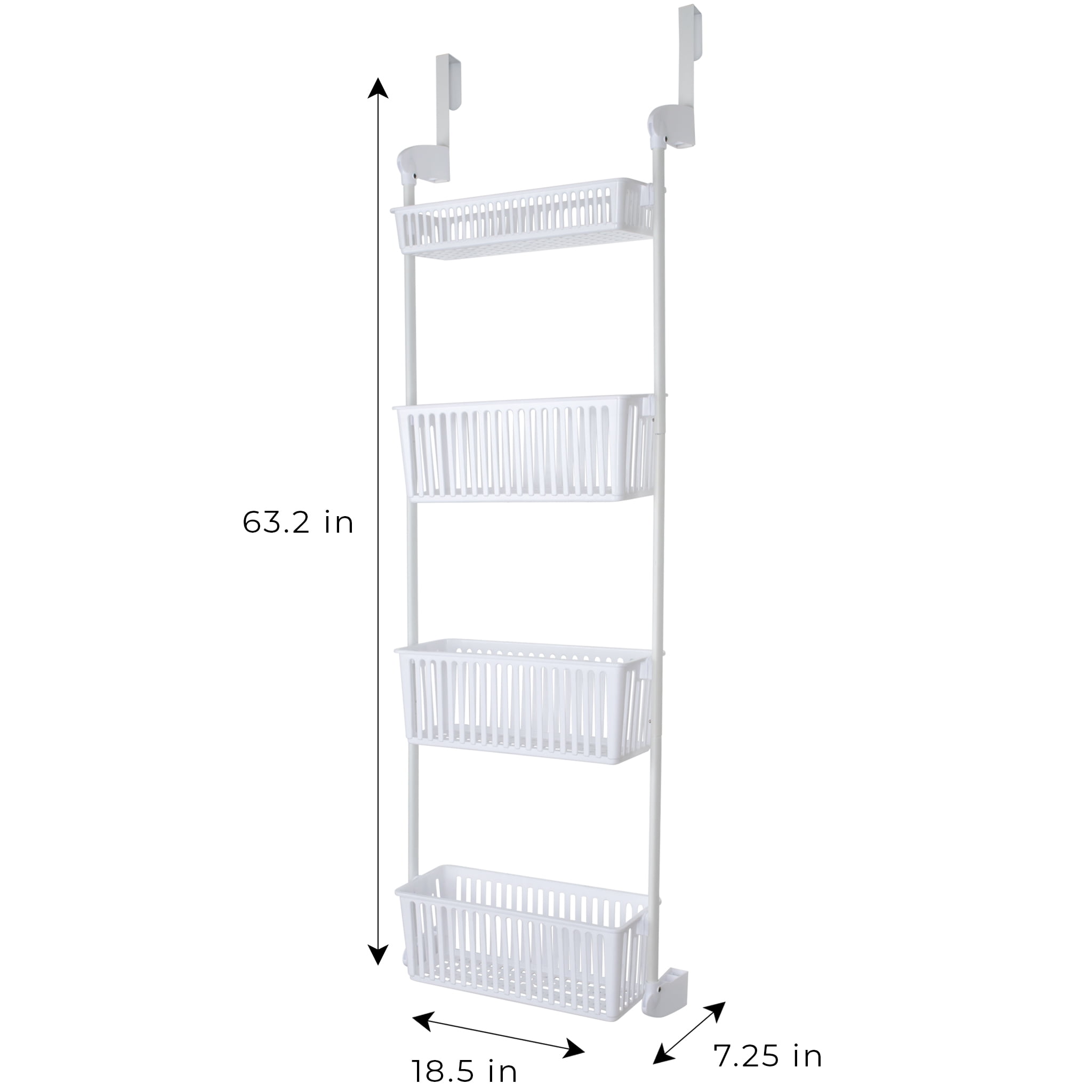 Smart Design 4-Tier Over-the-Door Organizer Pantry Hanging Organizer, White
