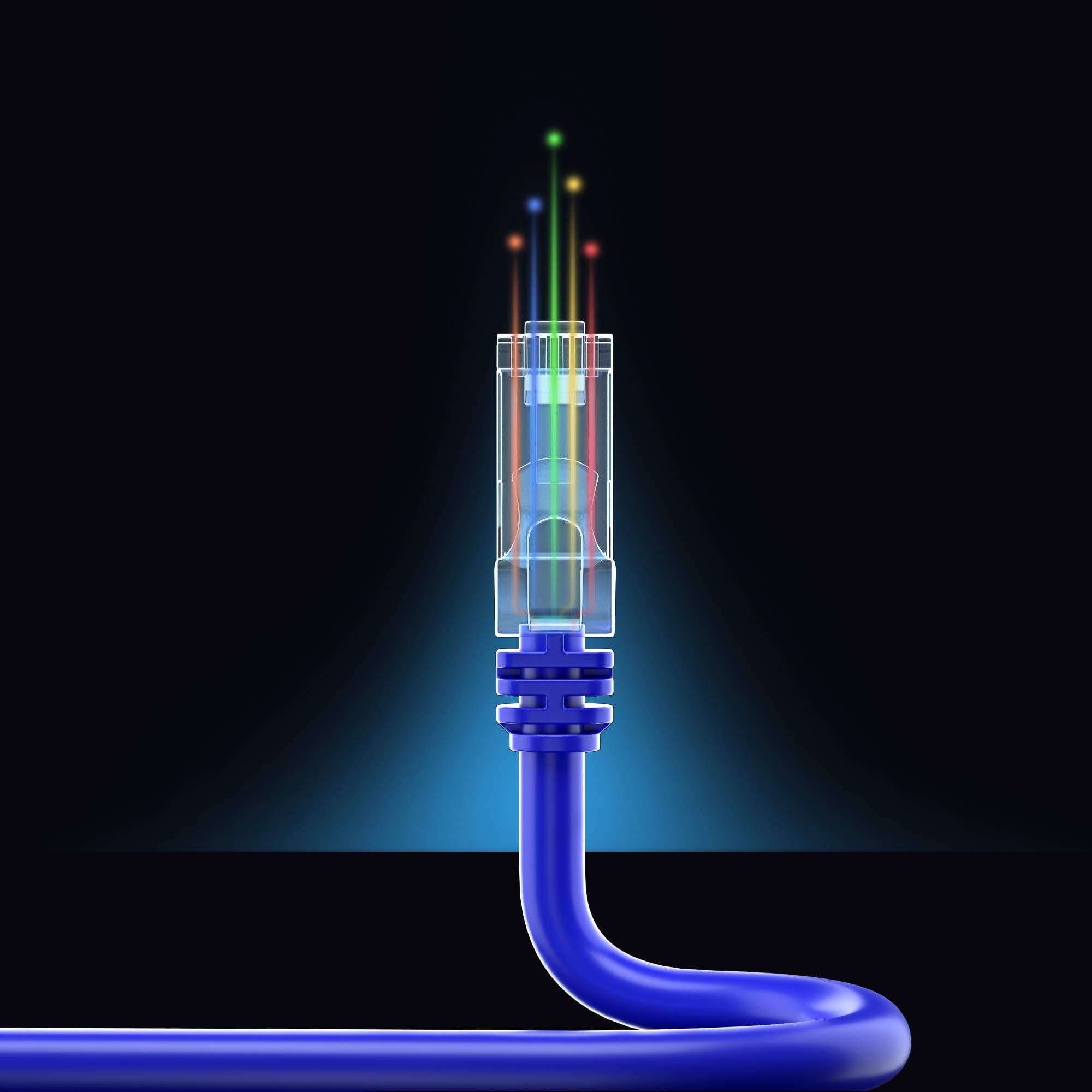 Cat7 Ethernet Cable 75 Ft - RJ45 Connector - Double Shielded STP - 10 Gigabit 600MHZ - Cat 7 High Speed RJ45 LAN Wire for Router, Modem, Gaming, Hub - Blue - 75 FT.